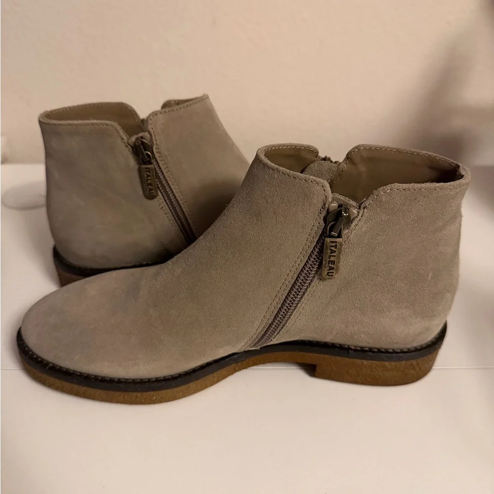 ITALEAU | Waterproof Foliana Booties Taupe Lavato Size 36 Made in Italy